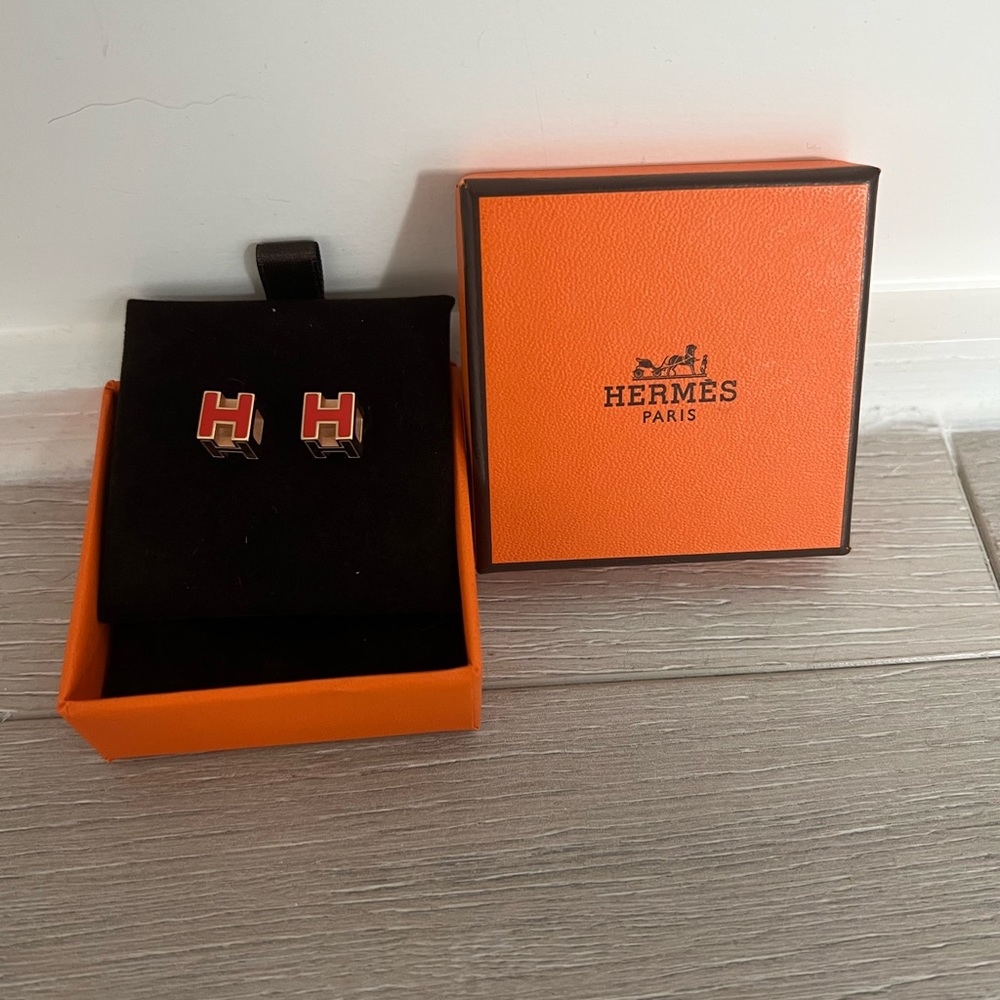 Hermes cage h earrings
